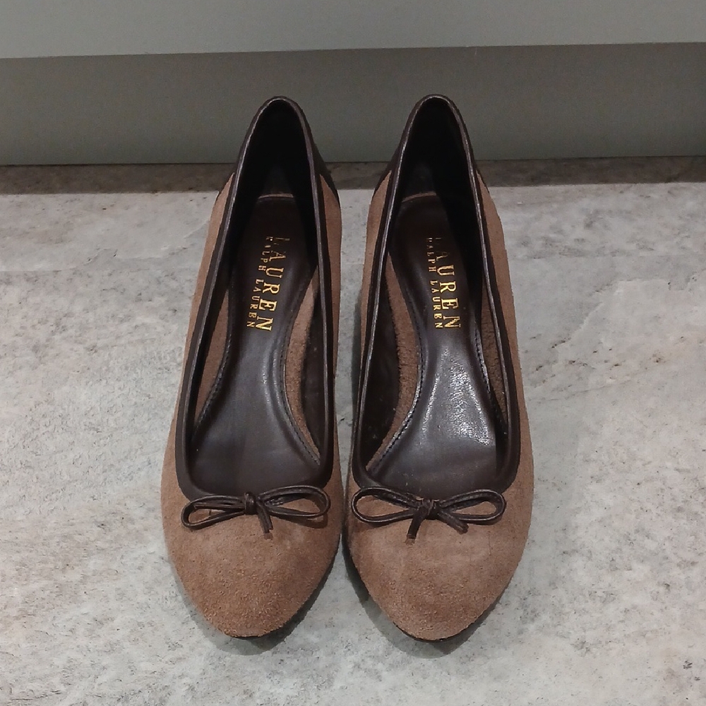 Lauren Ralph Lauren Women's Brown Suede Ballet Flats